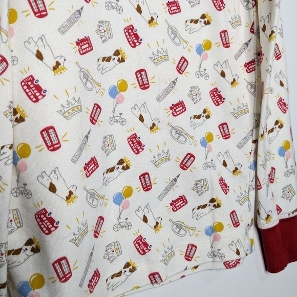 ✨3/$15 Boden white red Ivory Royal Sprout pajama top 11 - Picture 2 of 6